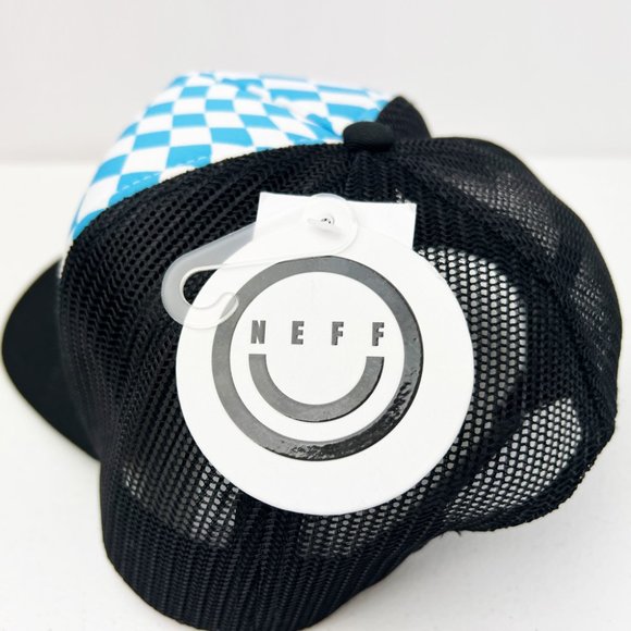 Neff Men's Blue and White Checker Snapback Hat - NWT - One Size - Picture 5 of 7
